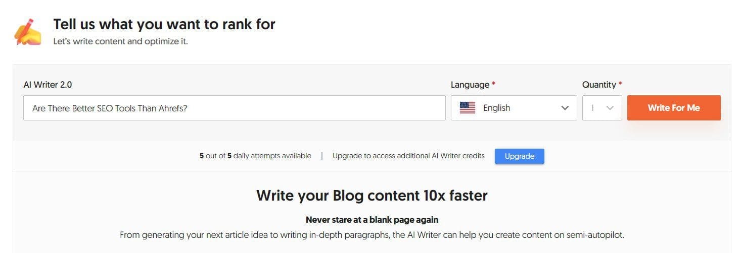 Ubersuggest content writer
