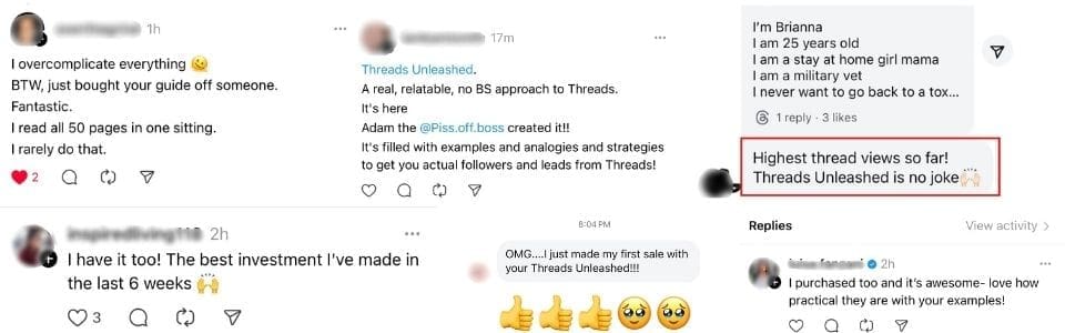 Threads unleashed testimonials